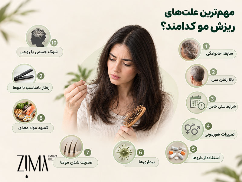علت ریزش مو