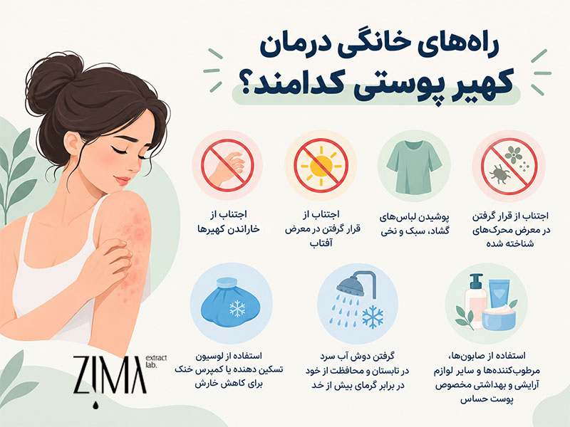 راههای درمان خانگی کهیر پوستی