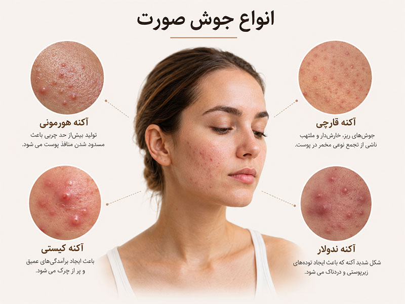 انواع جوش صورت